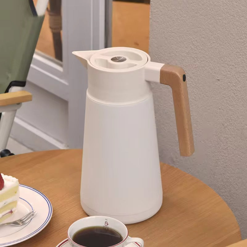 Designer Home Fashion 1500ml 2000ml Stainless Steel 304 Wooden Handle Portable Kitchen Hot Cold Keep Warm Water Kettle Pot