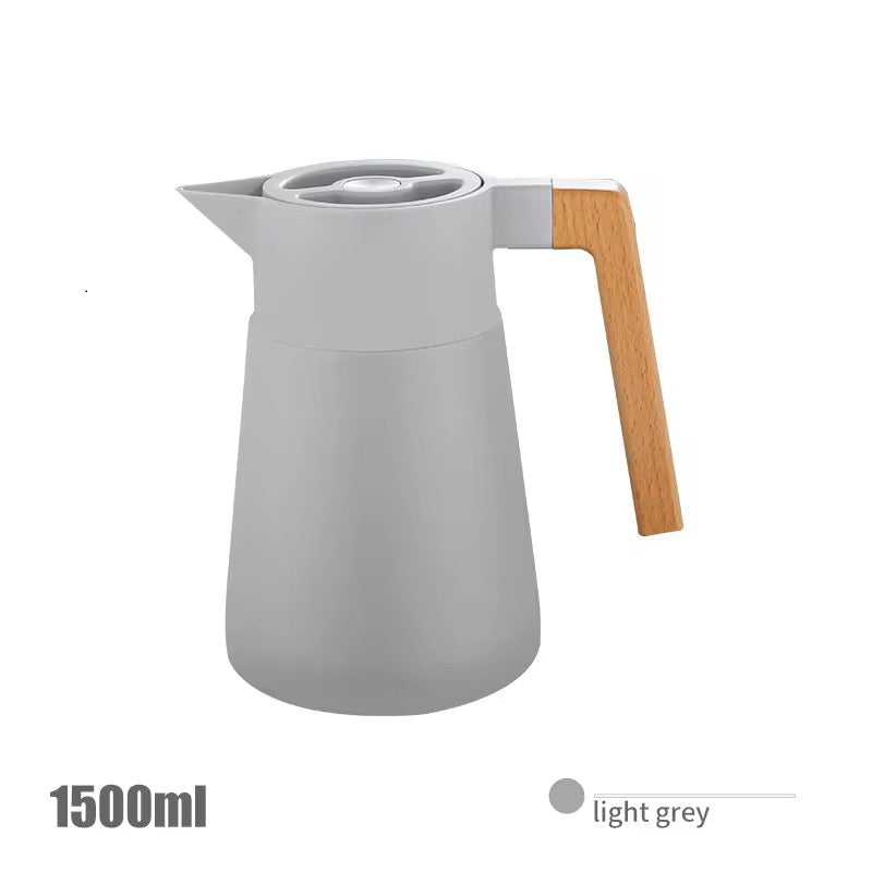 Designer Home Fashion 1500ml 2000ml Stainless Steel 304 Wooden Handle Portable Kitchen Hot Cold Keep Warm Water Kettle Pot