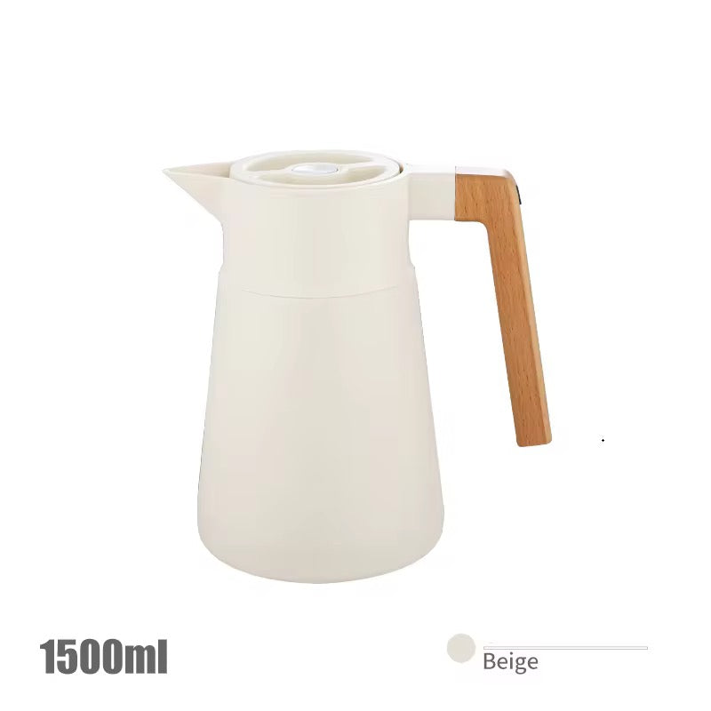 Designer Home Fashion 1500ml 2000ml Stainless Steel 304 Wooden Handle Portable Kitchen Hot Cold Keep Warm Water Kettle Pot