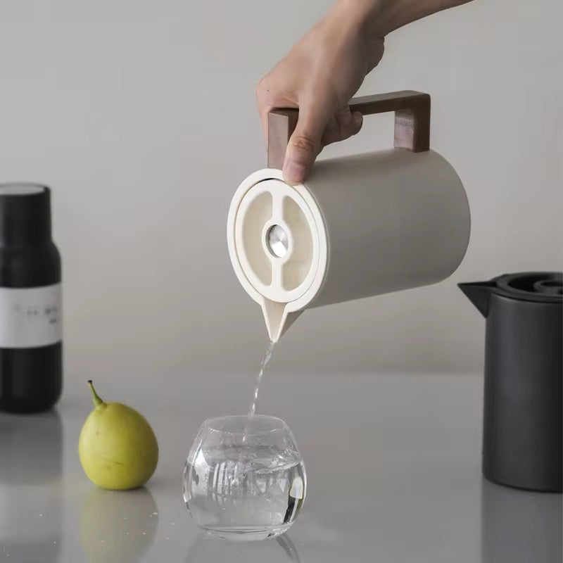Factory Wholesale Great Quality Stainless Steel 304 Wooden Handle 1500ML 50 oz Camping Keep Warm Water Coffee Kettle Pot Set