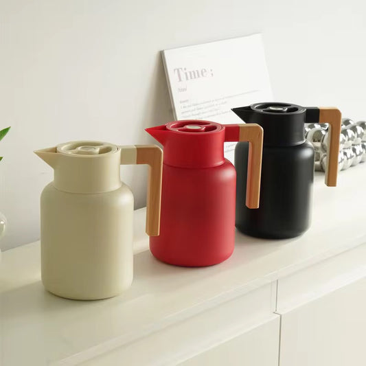 Fashion Wooden Handle 2.1L Food Grade Stainless Steel 304 Efficient Keep Warm Coffee Hot Water Teapot Kettle Sets