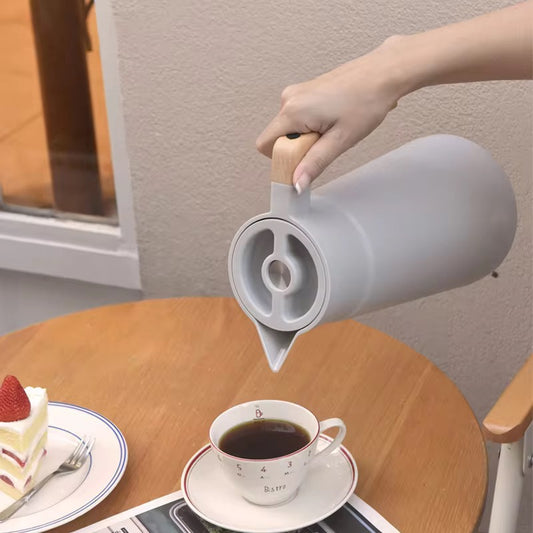 Designer Home Fashion 1500ml 2000ml Stainless Steel 304 Wooden Handle Portable Kitchen Hot Cold Keep Warm Water Kettle Pot